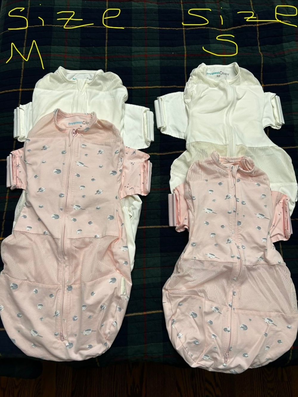 Bundle of 4 Happiest Baby snoo sleep sacks,